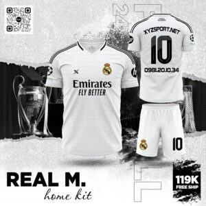 Áo Đấu Real Madrid Sân Nhà 2024 Màu Trắng Tinh Khôi