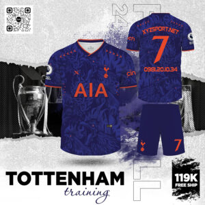 Áo Bóng Đá Tottenham Training Màu Tím - Họa Tiết Hoàng Gia