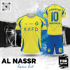 Thiết Kế Áo Đấu CLB Al Nassr Sân Nhà Màu Vàng Năng Động