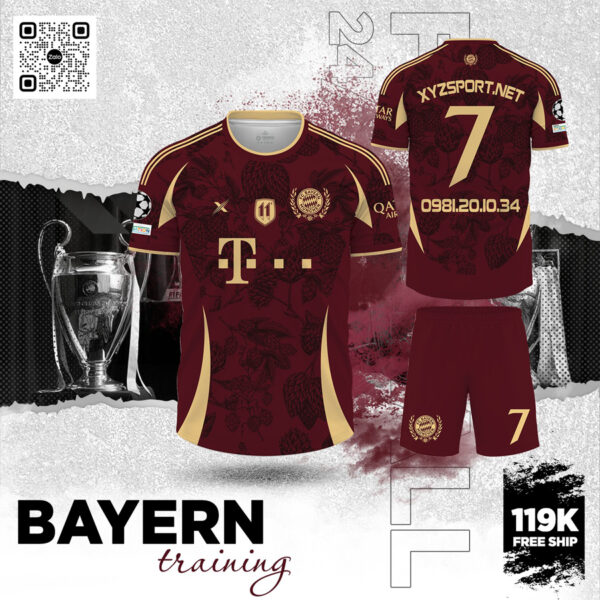 Bộ Đồ Thể Thao Bayern Training 2024 – Đỏ Đô Cá Tính