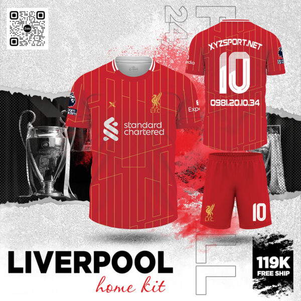 Áo Đấu Liverpool Sân Nhà 2025 – Màu Đỏ Truyền Thống Rực Lửa