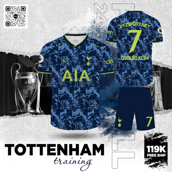 Áo Tập Luyện Tottenham Màu Tím Than - Thiết Kế Đậm Chất Thể Thao Và Thời Trang Đường Phố