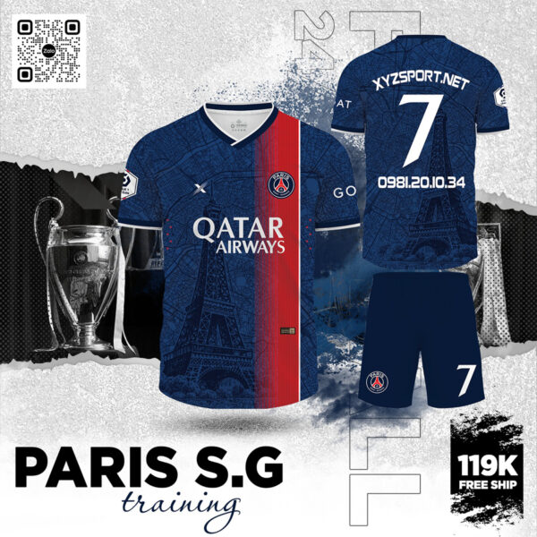 Mẫu Áo Đấu Paris S.G Training Màu Tím Than – Sức Mạnh Đến Từ Phong Cách