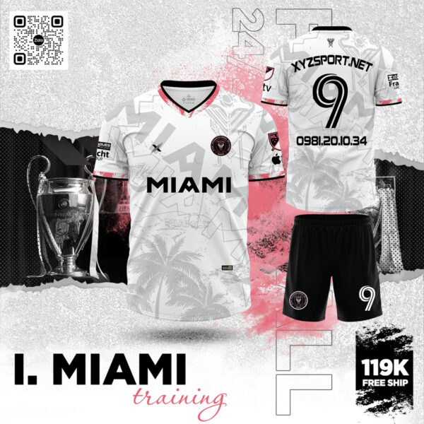 Đồ Áo Bóng Đá MIAMI Training 23/24 Màu Trắng Phối Xám