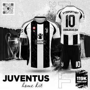 Áo Đấu Juventus Home Kit Màu Trắng Đen Chính Hãng