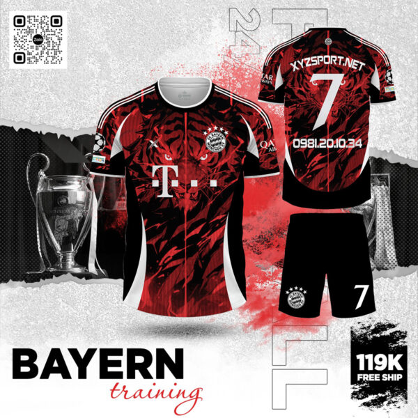 Áo Bóng Đá Bayern Training Đen Đỏ – Mạnh Mẽ Và Khác Biệt Cho Tinh Thần Chiến Binh