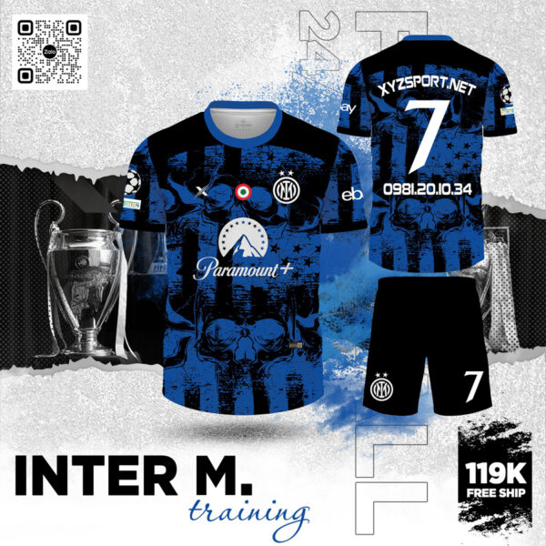 Mẫu Áo Bóng Đá  Inter Milan Màu Xanh Bích Phối Họa Tiết Cá Tính