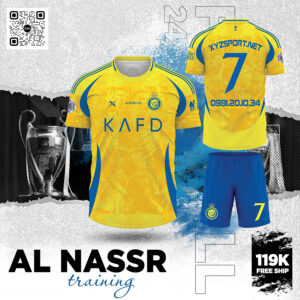 Áo Đấu Chất Lượng CLB Al Nassr Màu Vàng Phối Xanh Bích