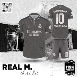 Áo Đấu Real Madrid Third Kit 2024 Màu Xám Đẳng Cấp