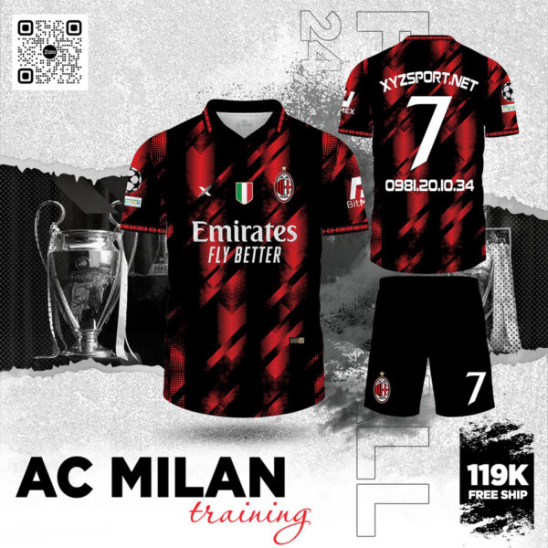 Áo CLB Training AC Milan Màu Đỏ - Năng Động Và Cá Tính