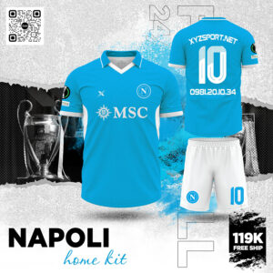 Áo Bóng Đá Napoli 2024 Home Kit Màu Xanh Ya Truyền Thống