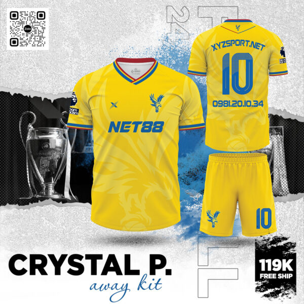 Áo Đấu Crystal Palace Sân Khách 2025 Màu Vàng Rực Rỡ