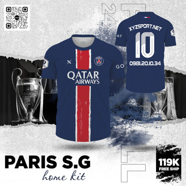 Áo Đấu PSG Sân Nhà Màu Tím Than 2025