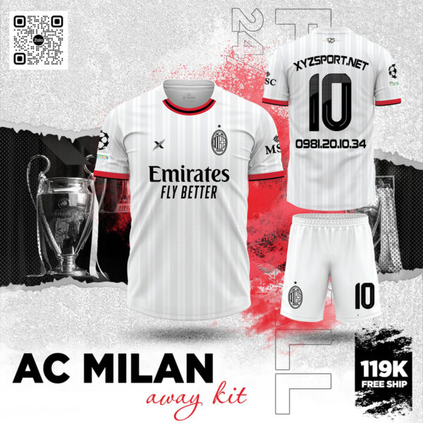 Ra Mắt Mẫu Áo Đấu AC Milan Sân Khách 2024 Màu Trắng