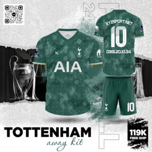 Mẫu Áo Đấu Tottenham Away Kit Màu Xanh Real – Đột Phá Với Phong Cách Cá Tính