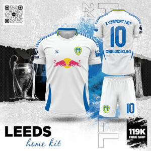 Mẫu Áo Leeds Home Kit Màu Trắng - Bộ Đồ Đá Banh Thanh Lịch Và Cá Tính