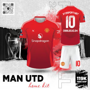 Bộ Đồ Đá Banh Manchester United Sân Nhà Màu Đỏ - Mẫu Mới 2025