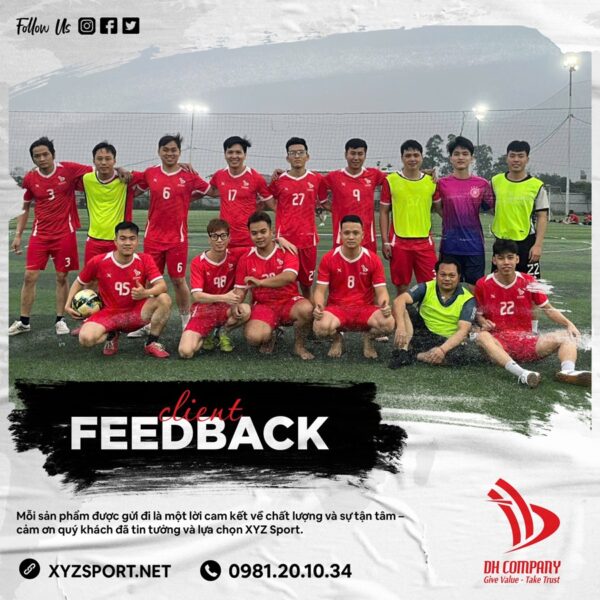 Feedback Đồng Phục Bóng Đá Màu Đỏ – Đội Nhóm XYZ Sport
