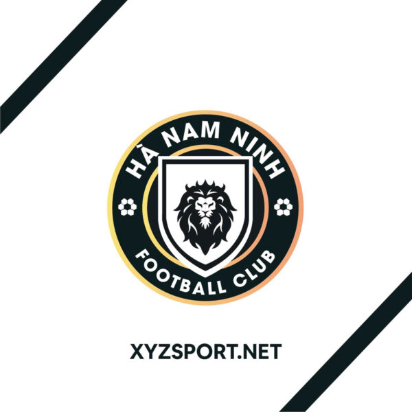 Thiết Kế Mẫu Logo Hà Nam Ninh Football Club Màu Đen Phối Trắng Cam - Biểu Tượng Sức Mạnh Bền Bỉ