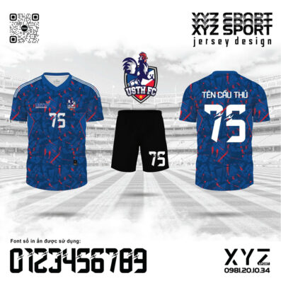 Mẫu Demo Đồng Phục Bóng Đá Màu Xanh Bích Cực Chất