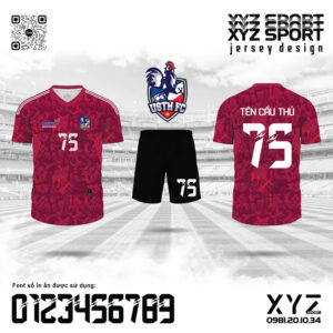 Mẫu Thiết Kế Áo Đấu USTH FC Màu Đỏ Đô Thiết Kế Graffiti Năng Động
