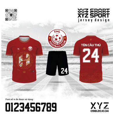 Maket Demo Áo Đấu Màu Đỏ Đô – Họa Tiết Truyền Thống Độc Đáo