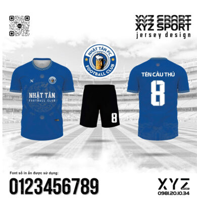 Mẫu Demo Áo Bóng Đá FC Nhật Tân Màu Xanh Bích