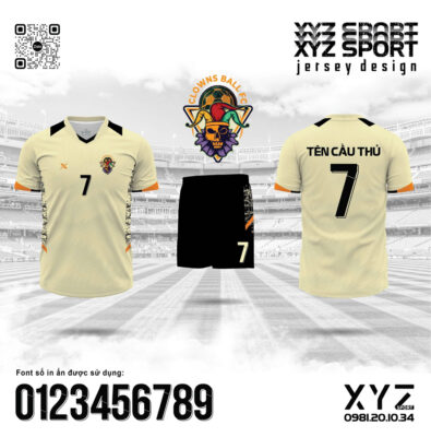 Demo Áo Đấu Bóng Đá XYZ Sport Màu Kem - Hiện Đại Và Cá Tính