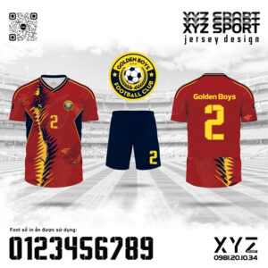 Demo Áo Đấu CLB Golden Boys - Đỏ Đô Rực Cháy Nhiệt Huyết