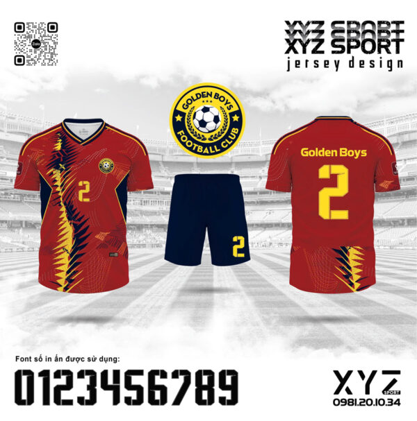 Demo Áo Đấu CLB Golden Boys - Đỏ Đô Rực Cháy Nhiệt Huyết