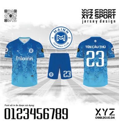 Demo Áo Bóng Đá MAINN Màu Xanh Bích - Mang Đậm Dấu Ấn Chuyên Nghiệp