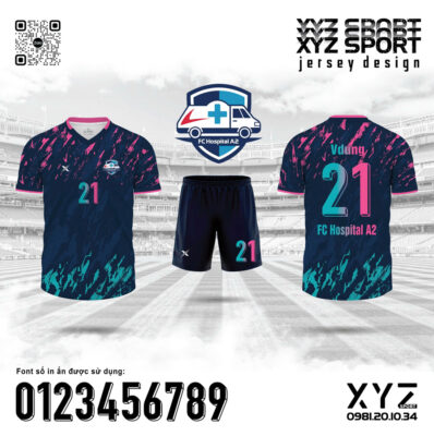 Demo Quần Áo Bóng Đá FC Hospital A2 Màu Tím Than Đậm Cá Tính