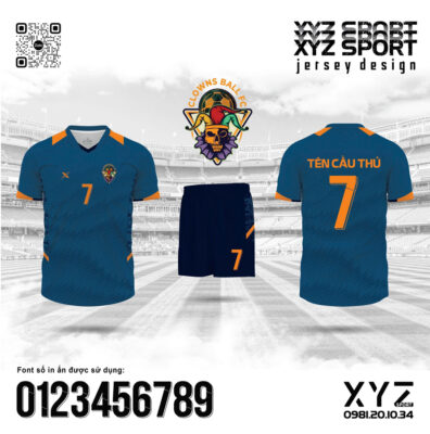 Demo Áo Đấu Clowns Ball FC Màu Xanh Atletico