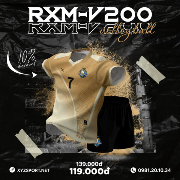 Áo Bóng Chuyền RXM-V200 Màu Vàng Đồng – Năng Động Và Thanh Lịch