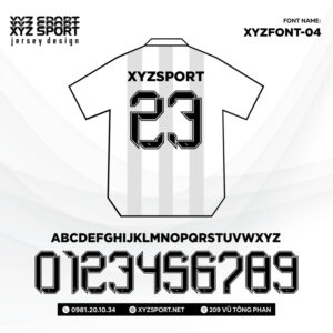 Mẫu Font Số Đẹp Mã XYZFONT-04 Dễ Phối Với Mọi Loại Áo