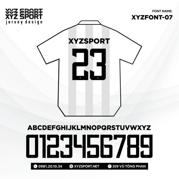 Mẫu Font In Ấn Mã XYZFONT-07 Độc Lạ