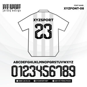 Mẫu Font Số In Ấn Mã XYZFONR-08 Độc Đáo