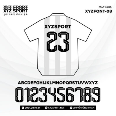 Mẫu Font Số In Ấn Mã XYZFONR-08 Độc Đáo