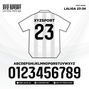 Mẫu Font Số Mã LALIGA 23-24 Mạnh Mẽ, Ấn Tượng