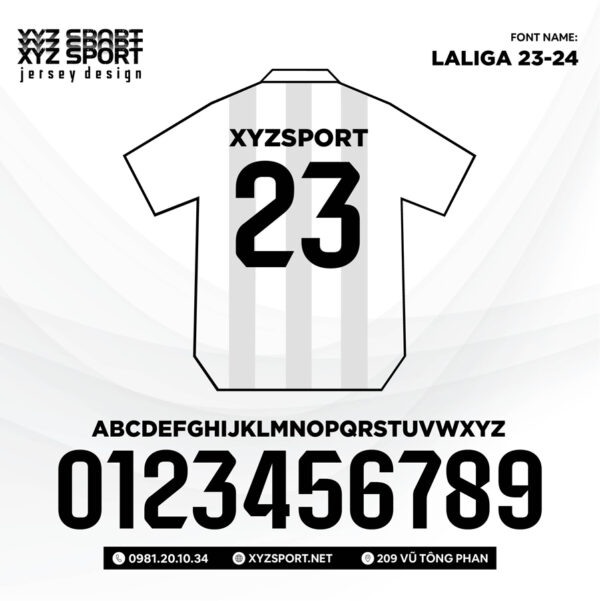 Mẫu Font Số Mã LALIGA 23-24 Mạnh Mẽ, Ấn Tượng