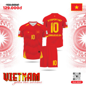 Áo Đấu Đội Tuyển Việt Nam 2024 - Phiên Bản Cổ Động, Màu Đỏ Truyền Thống