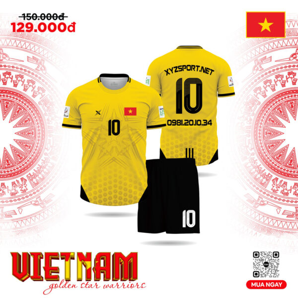 Đồng Phục Bóng Đá VIETNAM Training Màu Vàng Chiến Binh