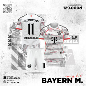 Áo Bóng Đá Bayern Munich Away Kit 25/26 Màu Trắng Đẳng Cấp