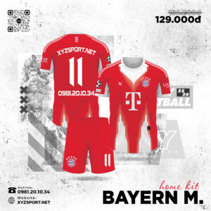 Áo Đấu Sân Nhà Bayern Munich 2025-2026 Màu Đỏ