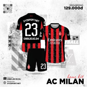 Áo Đấu AC Milan Sân Nhà 25/26 - Đỏ Đen Truyền Thống