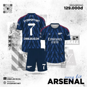 Áo Đấu Arsenal Màu Tím Than - Away Kit 2025-2026