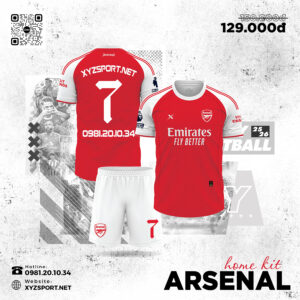 Áo đấu Arsenal Home Kit 2025-2026 Đỏ Truyền Thống