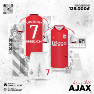 Mẫu Ajax Home Kit 2025/2026 Màu Đỏ Phối Trắng Chính Thức