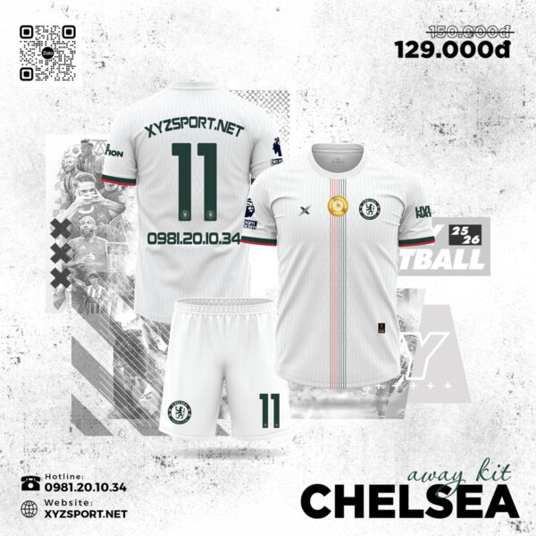 Áo Đấu Chelsea Sân Khách 2025/2026 Màu Trắng Tinh Tế