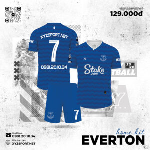 Áo Đấu Everton 2025/2026 Sân Nhà Màu Xanh Bích Chủ Đạo